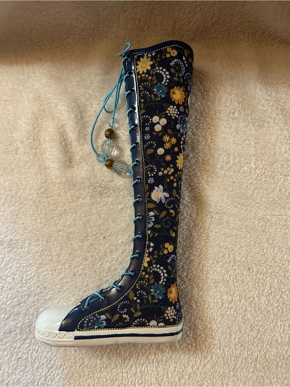 Gorgeous Lace-Up Knee-High Ceramic Boot Bank